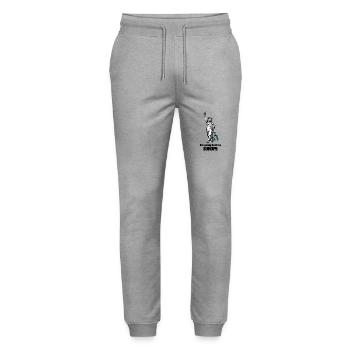Funny Statue of Liberty USA America Sarcasm - Stanley/Stella Mover Unisex Organic Jogging Trousers - heather grey - Front - Marisol (170cm) & Nik (191cm)