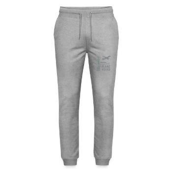 Plane – Aircraft Spotter Design - Stanley/Stella Mover Unisex Organic Jogging Trousers - heather grey - Front - Marisol (170cm) & Nik (191cm)
