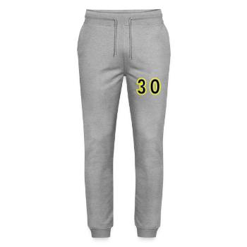 30 Number College - Stanley/Stella Mover Unisex Organic Jogging Trousers - heather grey - Front - Marisol (170cm) & Nik (191cm)