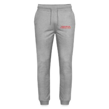 A woman needs a man like a fish needs a bicycle - Stanley/Stella Mover Unisex Organic Jogging Trousers - heather grey - Front - Marisol (170cm) & Nik (191cm)