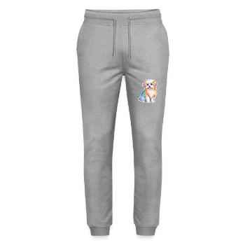 Malteser Wasserfarben - Stanley/Stella Unisex Bio Jogginghose Mover  - Grau meliert - Vorne - Marisol (170cm) & Nik (191cm)