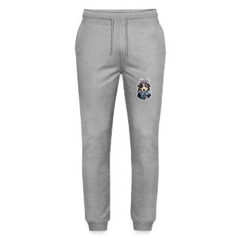 Australian Shepherd in Winter Wonderland - Stanley/Stella Mover Unisex Organic Jogging Trousers - heather grey - Front - Marisol (170cm) & Nik (191cm)