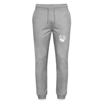 Lion Head - Stanley/Stella Mover Unisex Organic Jogging Trousers - heather grey - Front - Marisol (170cm) & Nik (191cm)