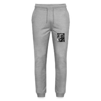 Mastiff Dog Portrait - Stanley/Stella Mover Unisex Organic Jogging Trousers - heather grey - Front - Marisol (170cm) & Nik (191cm)