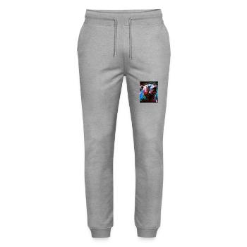 Polar Bear Portrait Polar Bear - Stanley/Stella Mover Unisex Organic Jogging Trousers - heather grey - Front - Marisol (170cm) & Nik (191cm)