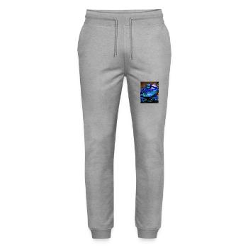 Frosch Porträt - Stanley/Stella Unisex Bio Jogginghose Mover  - Grau meliert - Vorne - Marisol (170cm) & Nik (191cm)
