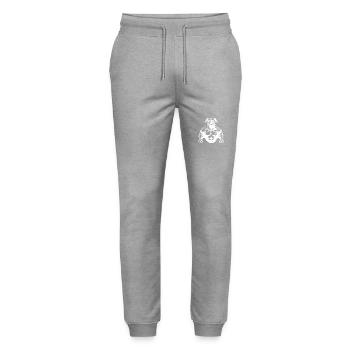 Muscle du chien Gym d’entraînement pour chien - Pantalon de jogging bio MOVER Stanley/Stella unisexe - gris chiné - Devant - Marisol (170cm) & Nik (191cm)