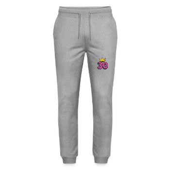 30 Zahl Krone - Stanley/Stella Unisex Bio Jogginghose Mover  - Grau meliert - Vorne - Marisol (170cm) & Nik (191cm)