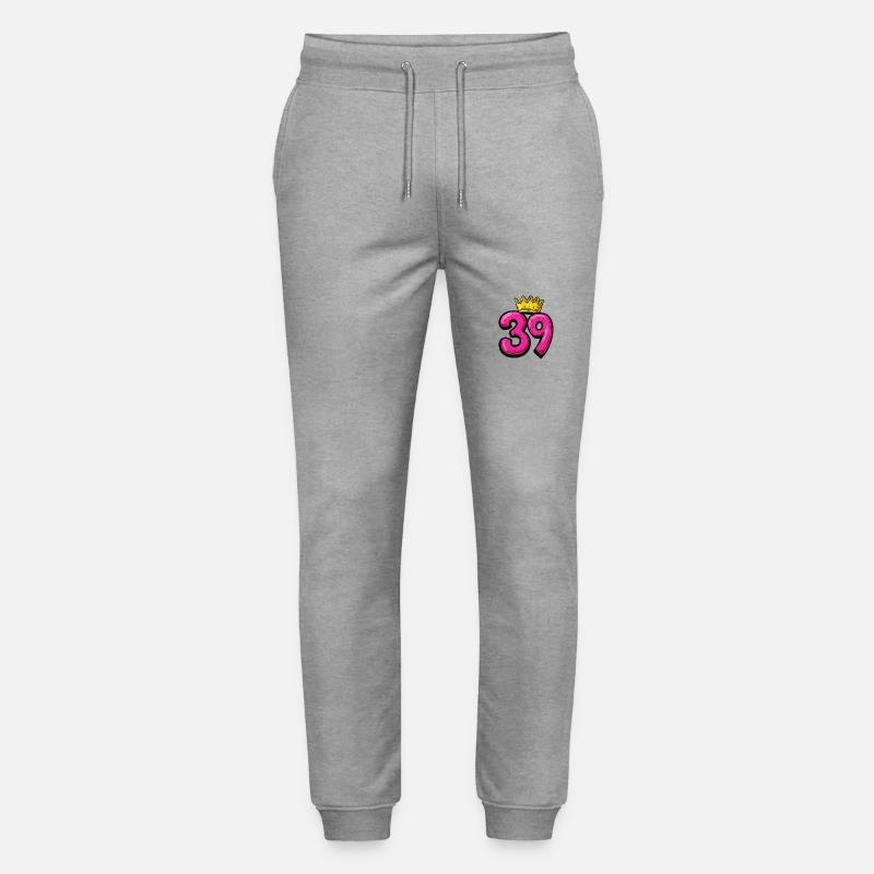 39 Zahl Krone - Stanley/Stella Unisex Bio Jogginghose Mover  - Grau meliert