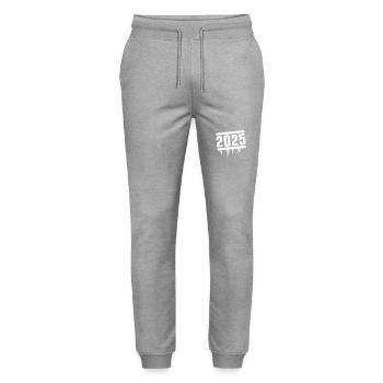 2025 Jahr - Stanley/Stella Unisex Bio Jogginghose Mover  - Grau meliert - Vorne - Marisol (170cm) & Nik (191cm)