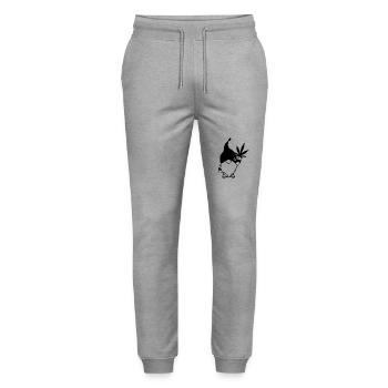 Süßer Hanf Gnom/Zwerg mit Cannabisblatt - Stanley/Stella Unisex Bio Jogginghose Mover  - Grau meliert - Vorne - Marisol (170cm) & Nik (191cm)