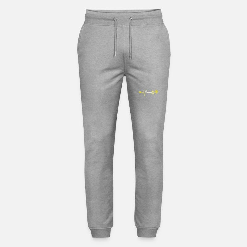 Dumbbell Pulse Love - Stanley/Stella Mover Unisex Organic Jogging Trousers - heather grey