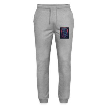 Futuristic electronic music device - Stanley/Stella Mover Unisex Organic Jogging Trousers - heather grey - Front - Marisol (170cm) & Nik (191cm)