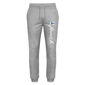 Finland - Stanley/Stella Mover Unisex Organic Jogging Trousers - heather grey - Front - Marisol (170cm) & Nik (191cm)