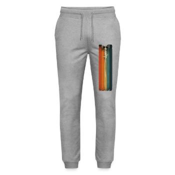 Rennrad Retro Bunt - Rennraf Fahrer Geschenkidee - Stanley/Stella Unisex Bio Jogginghose Mover  - Grau meliert - Vorne - Marisol (170cm) & Nik (191cm)
