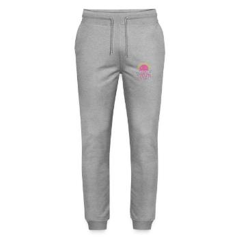 Have a jelly good time - Jellyfish with tentacles, me - Stanley/Stella Mover Unisex Organic Jogging Trousers - heather grey - Front - Marisol (170cm) & Nik (191cm)