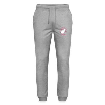 Juste une fille qui aime les capybaras - Dessin animé - Pantalon de jogging bio MOVER Stanley/Stella unisexe - gris chiné - Devant - Marisol (170cm) & Nik (191cm)