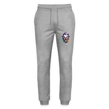 Horror Clown / Circus / Funny / Show / Halloween - Stanley/Stella Mover Unisex Organic Jogging Trousers - heather grey - Front - Marisol (170cm) & Nik (191cm)