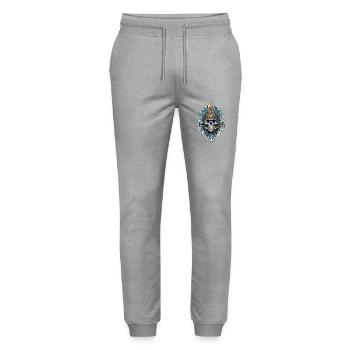 Mayan / Hochkultur / Peru / Maya Kalender / Motiv - Stanley/Stella Unisex Bio Jogginghose Mover  - Grau meliert - Vorne - Marisol (170cm) & Nik (191cm)