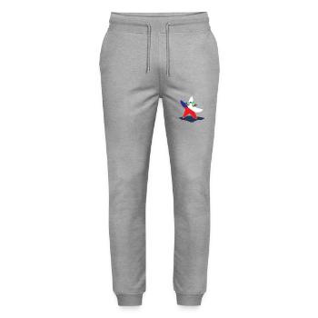 Czech-Star tschechisch Land Tschechien Prag praha - Stanley/Stella Unisex Bio Jogginghose Mover  - Grau meliert - Vorne - Marisol (170cm) & Nik (191cm)