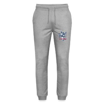 Be Different – Blue Tulips & Positivity - Stanley/Stella Mover Unisex Organic Jogging Trousers - heather grey - Front - Marisol (170cm) & Nik (191cm)