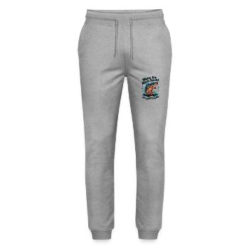 Wenn Ihr mich sucht - ich geh Angeln - Stanley/Stella Unisex Bio Jogginghose Mover  - Grau meliert - Vorne - Marisol (170cm) & Nik (191cm)