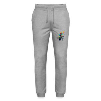 Color explosion - Stanley/Stella Mover Unisex Organic Jogging Trousers - heather grey - Front - Marisol (170cm) & Nik (191cm)