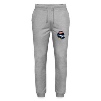 Sportwagen - Stanley/Stella Unisex Bio Jogginghose Mover  - Grau meliert - Vorne - Marisol (170cm) & Nik (191cm)