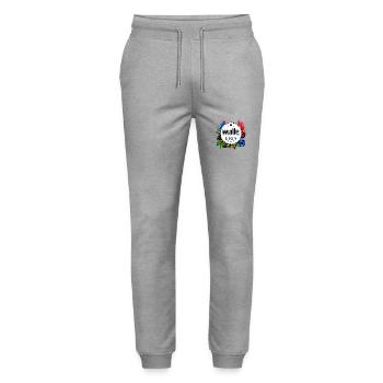Malle 2024 Coloré - Pantalon de jogging bio MOVER Stanley/Stella unisexe - gris chiné - Devant - Marisol (170cm) & Nik (191cm)