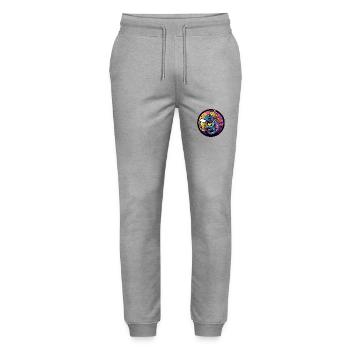 Chameleon Bier Comic - Stanley/Stella Unisex Bio Jogginghose Mover  - Grau meliert - Vorne - Marisol (170cm) & Nik (191cm)