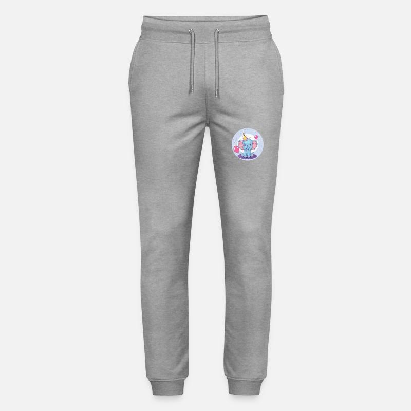Bande dessinée d’anniversaire d’éléphant - Pantalon de jogging bio MOVER Stanley/Stella unisexe - gris chiné