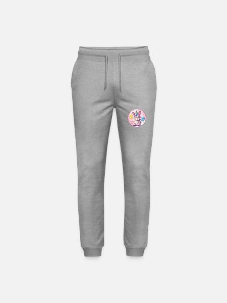 Donkey Birthday Comic - Stanley/Stella Mover Unisex Organic Jogging Trousers - heather grey
