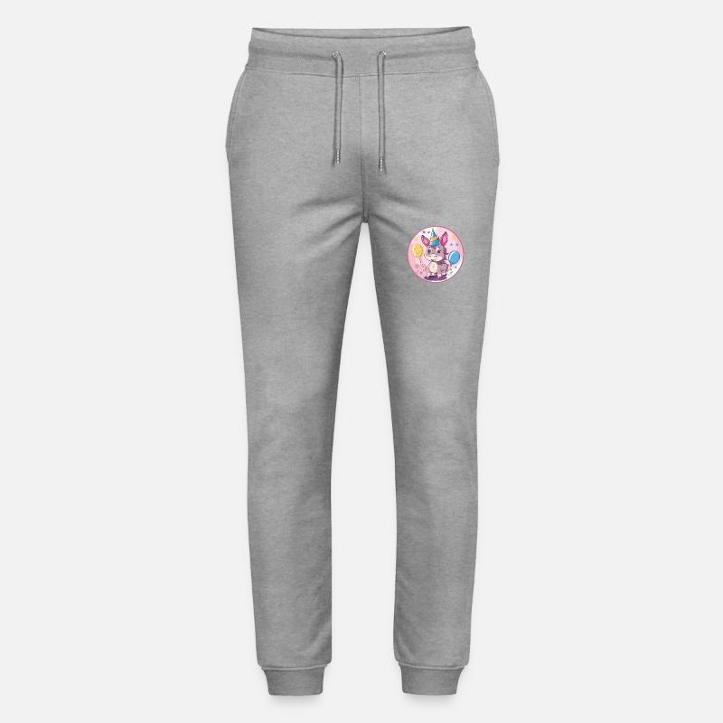 Donkey Birthday Comic - Stanley/Stella Mover Unisex Organic Jogging Trousers - heather grey