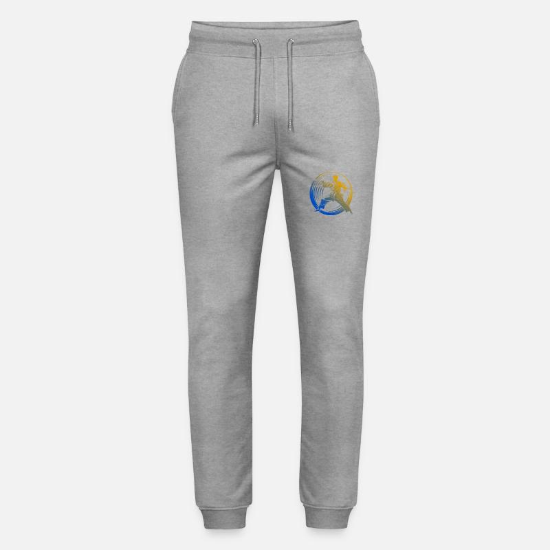 Karate Silhouette Bunt - Stanley/Stella Unisex Bio Jogginghose Mover  - Grau meliert