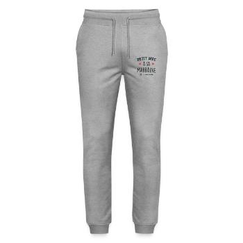 Petit mec à sa marraine - Pantalon de jogging bio MOVER Stanley/Stella unisexe - gris chiné - Devant - Marisol (170cm) & Nik (191cm)