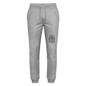 Always sleepy club - Stanley/Stella Mover Unisex Organic Jogging Trousers - heather grey - Front - Marisol (170cm) & Nik (191cm)
