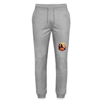 Nuit hantée d'Halloween au clair de lune - Pantalon de jogging bio MOVER Stanley/Stella unisexe - gris chiné - Devant - Marisol (170cm) & Nik (191cm)