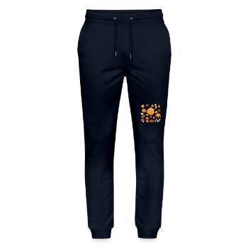 Les feuilles d’automne profitent de la saison colorée - Pantalon de jogging bio MOVER Stanley/Stella unisexe - marine - Devant - Marisol (170cm) & Nik (191cm)