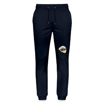 Tin banana // Illustration - Stanley/Stella Mover Unisex Organic Jogging Trousers - navy - Front - Marisol (170cm) & Nik (191cm)