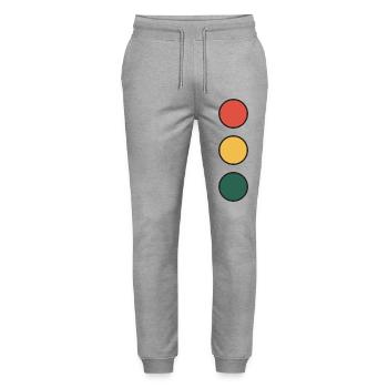 Color Wheel Stack: Red Yellow Green - Stanley/Stella Mover Unisex Organic Jogging Trousers - heather grey - Front - Marisol (170cm) & Nik (191cm)