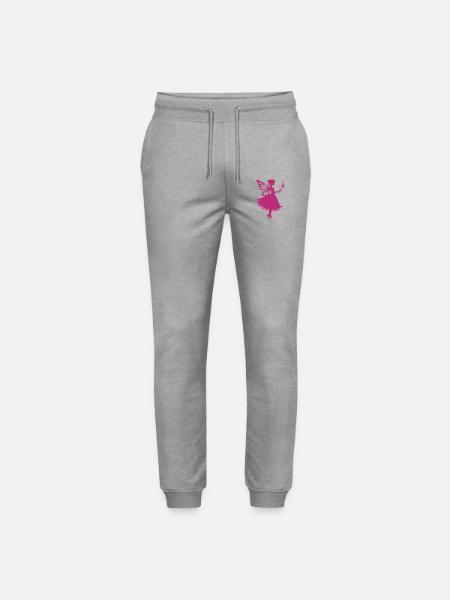 Magical fairy with flower - Stanley/Stella Mover Unisex Organic Jogging Trousers - heather grey