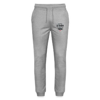 J’ai Pas Le Temps J’ai Bêtise Avec Tata - Pantalon de jogging bio MOVER Stanley/Stella unisexe - gris chiné - Devant - Marisol (170cm) & Nik (191cm)