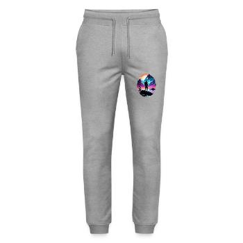 Angler Siluette / Fishing / Fish / Lake / Sport - Stanley/Stella Mover Unisex Organic Jogging Trousers - heather grey - Front - Marisol (170cm) & Nik (191cm)