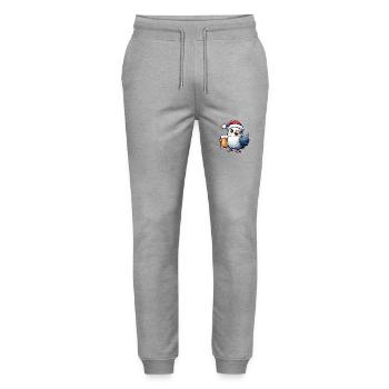 Dove Bird Beer Xmas Christmas - Stanley/Stella Mover Unisex Organic Jogging Trousers - heather grey - Front - Marisol (170cm) & Nik (191cm)
