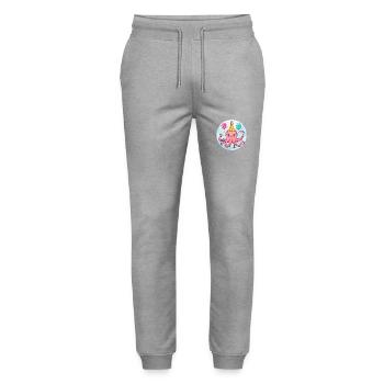 Octopus Birthday BD - Pantalon de jogging bio MOVER Stanley/Stella unisexe - gris chiné - Devant - Marisol (170cm) & Nik (191cm)