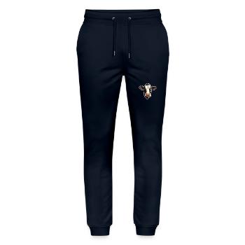Kuhkopf, schwarz-weiß geflecktes Holstein-Rind - Stanley/Stella Unisex Bio Jogginghose Mover  - Navy - Vorne - Marisol (170cm) & Nik (191cm)