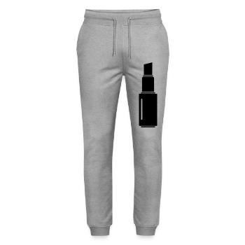 Lipstick - Stanley/Stella Mover Unisex Organic Jogging Trousers - heather grey - Front - Marisol (170cm) & Nik (191cm)