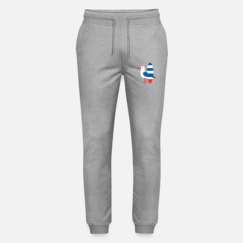 Möwe mit Surfbrett - Stanley/Stella Unisex Bio Jogginghose Mover  - Grau meliert