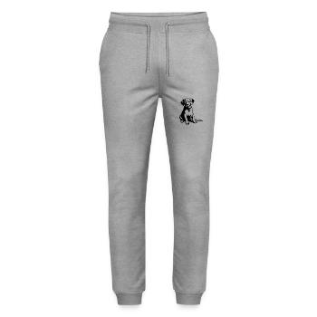 Beagle Dog - Stanley/Stella Mover Unisex Organic Jogging Trousers - heather grey - Front - Marisol (170cm) & Nik (191cm)