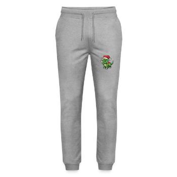 Dinosaurier triceratops Weihnachten - Stanley/Stella Unisex Bio Jogginghose Mover  - Grau meliert - Vorne - Marisol (170cm) & Nik (191cm)